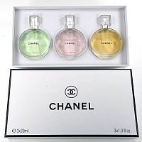 Парфюмерный набор Chanel Chance Eau de Toilette/Chance Eau Tendre/Chance Eau Fraiche 3x30 ml оптом в Ульяновск 